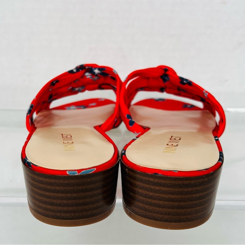 Nine West Red Floral Robertson Slide Sandal,  Sz 8.5, NWT - Picture 5 of 7
